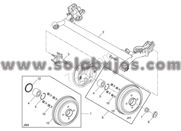 Buje puente trasero Sail 2016 catalogo