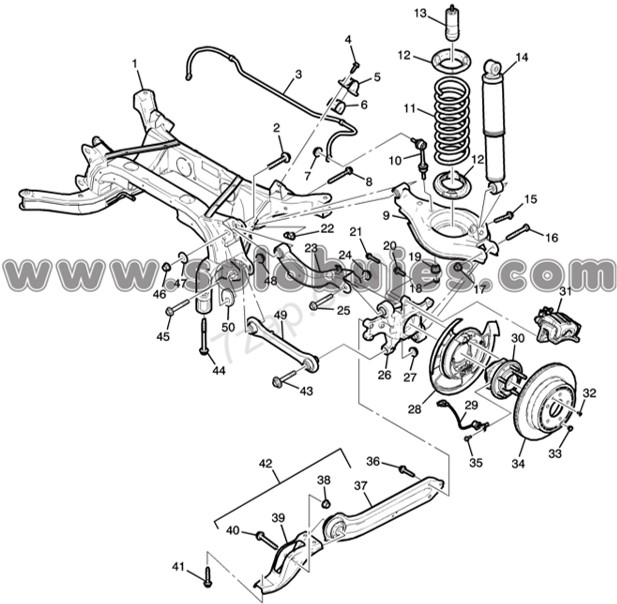 Caucho trasero estabilizadora Captiva 2014 catalogo