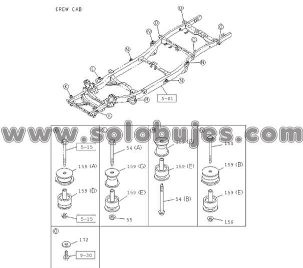 Soporte cabina central Dmax 2007 catalogo