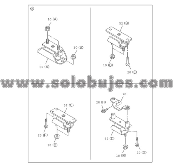 Soporte caja 4x2 Dmax 2008 catalogo