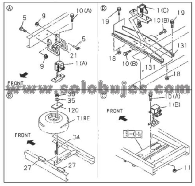 Soporte caja trasero NKR 1998 catalogo