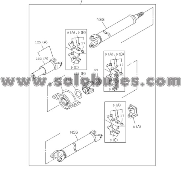 Soporte cardan 4x4 Dmax 3.0 3.5 2011 catalogo