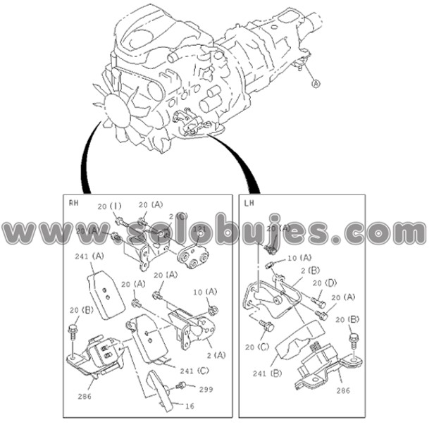 Soporte motor derecho gasolina Dmax 2.4 2011 catalogo