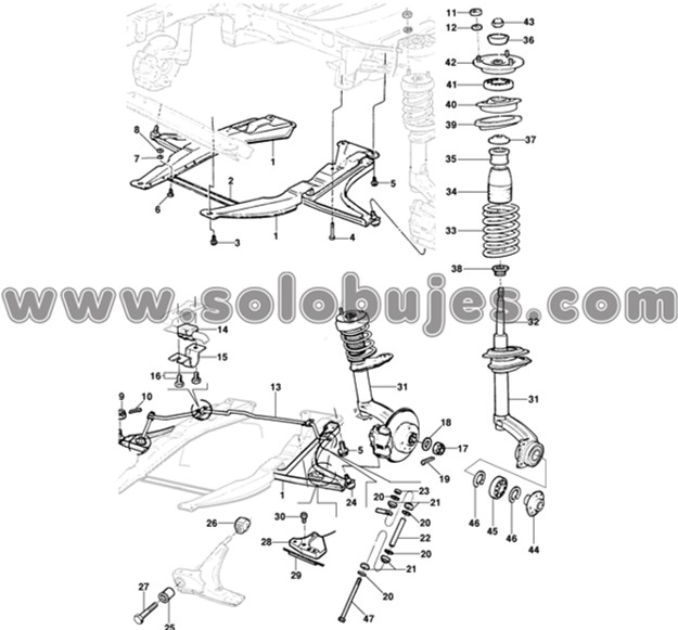 Soporte amortiguador Monza 1985 catalogo