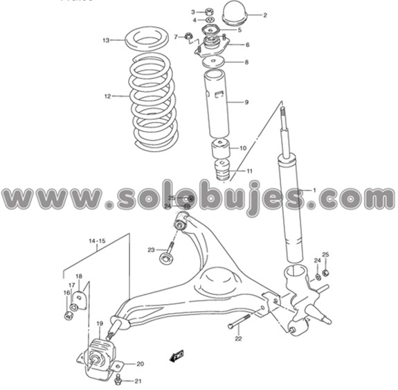 Soporte amortiguador trasero Swift 1992 catalogo