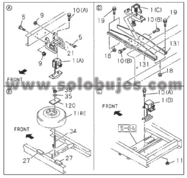 Soporte cabina trasero NPR 2003 catalogo