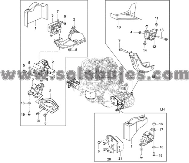 Soporte caja trasero diesel Corsa 1995 catalogo