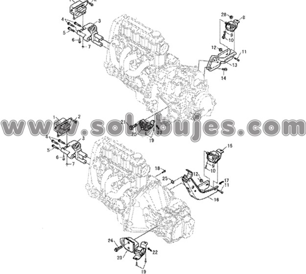 Soporte motor derecho diesel Corsa 1995 catalogo