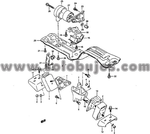 Soporte caja Vitara 1998 catalogo
