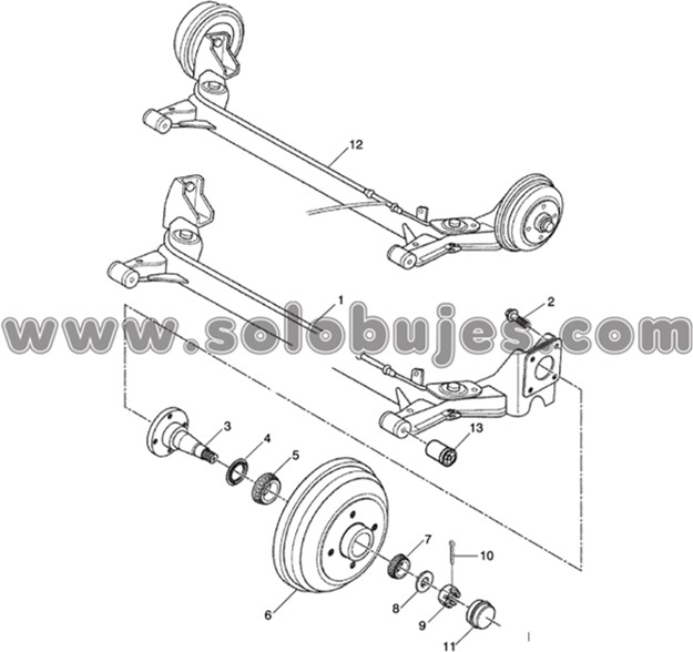 Buje puente trasero Chery C2 2008 catalogo