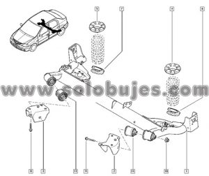 Buje puente trasero Logan 2013 catalogo