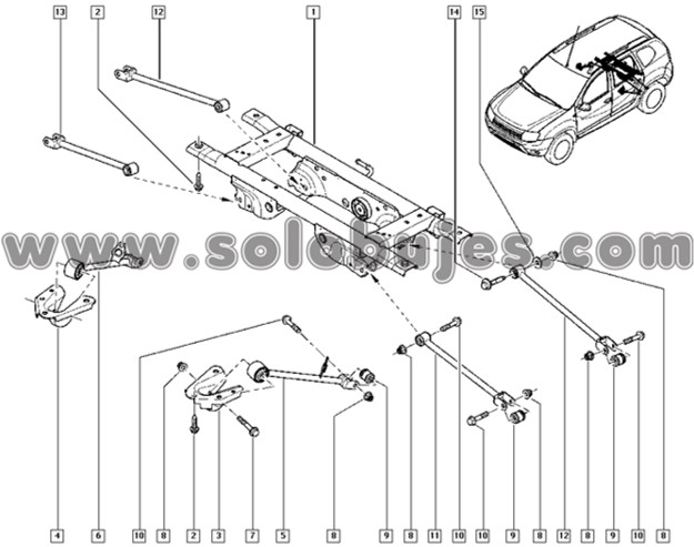 Buje templete longitudinal Duster 2015 catalogo