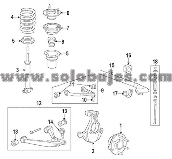 Buje tijera Suburban 2000 Catalogo