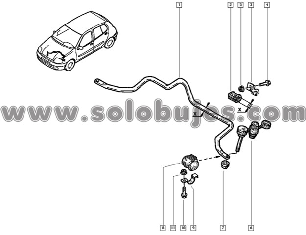 Caucho estabilizadora Clio 1995 catalogo