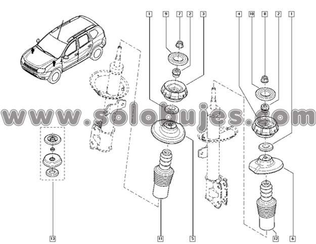 Soporte amortiguador Duster 2015 catalogo