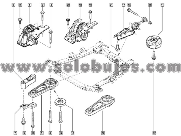 Soporte motor trasero Duster 2015 catalogo