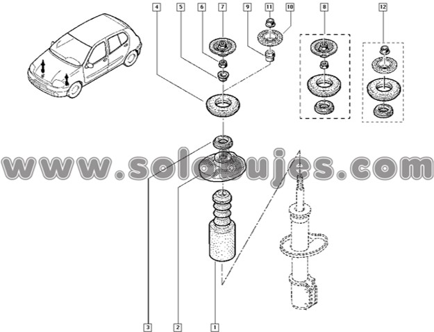 Soporte amortiguador Clio 2004 catalogo