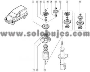 Soporte amortiguador Kangoo 2014 catalogo