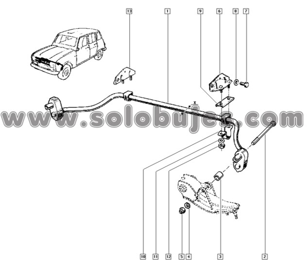 Buje estabilizadora punta Reanult 4 1982 catalogo