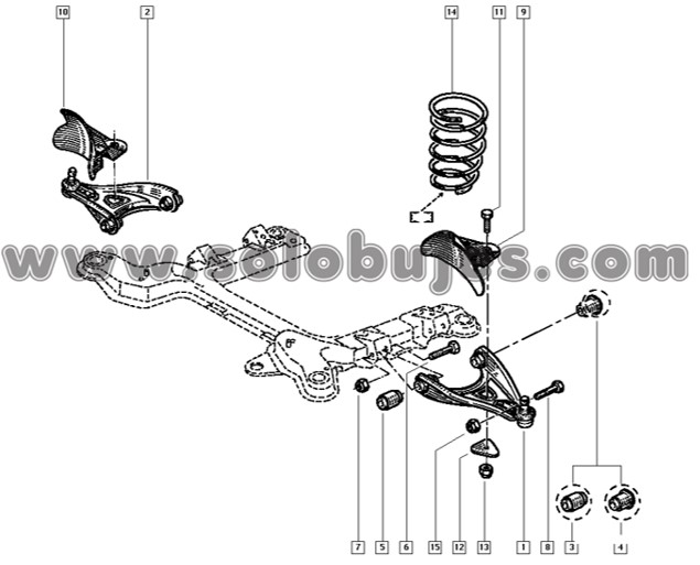 Buje tijera inferior Renault 21 1990 catalogo