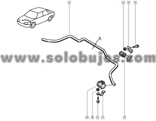 Caucho estabilizadora Renault 19 1999 catalogo