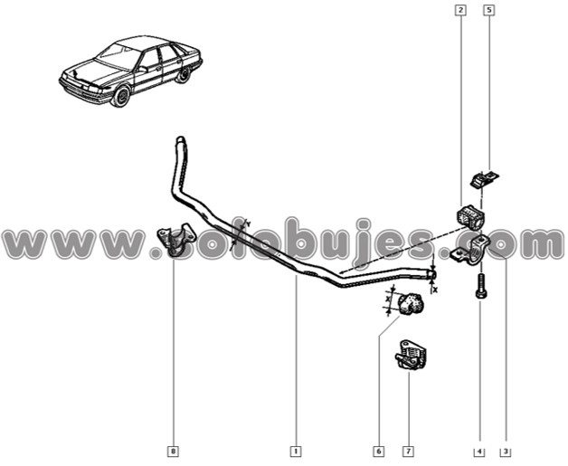 Caucho estabilizadora Renault 21 1987 catalogo