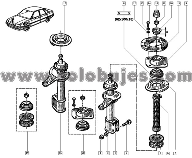 Soporte amortiguador Etoile 1992 catalogo