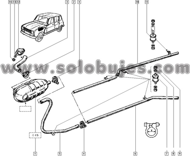 Soporte axhosto Renault 4 1972 catalogo