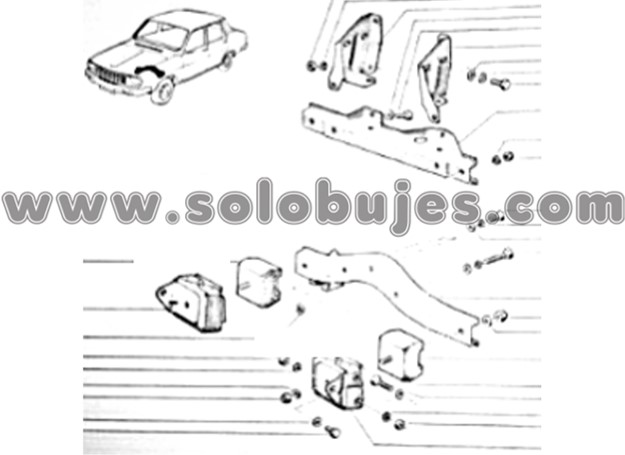 Soporte caja Renault 12 1973 catalogo