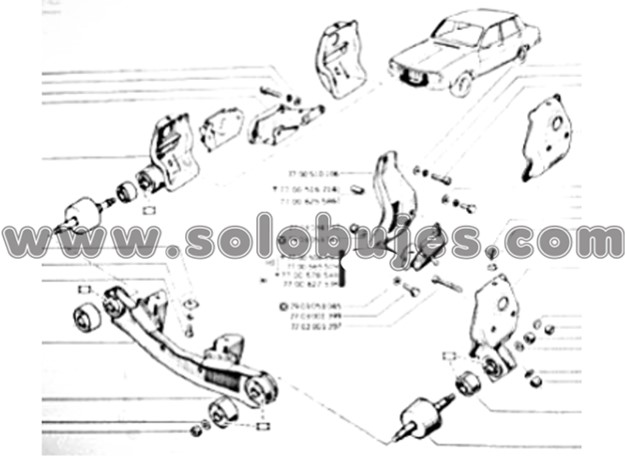 Soporte motor Renault 12 1973 catalogo