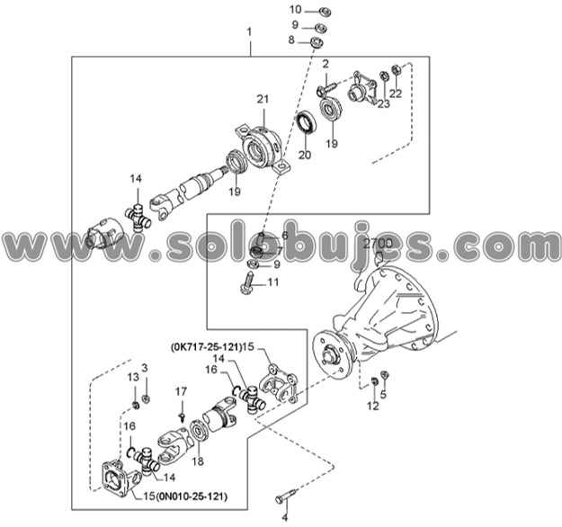 Soporte cardan Sportage 1994 catalogo