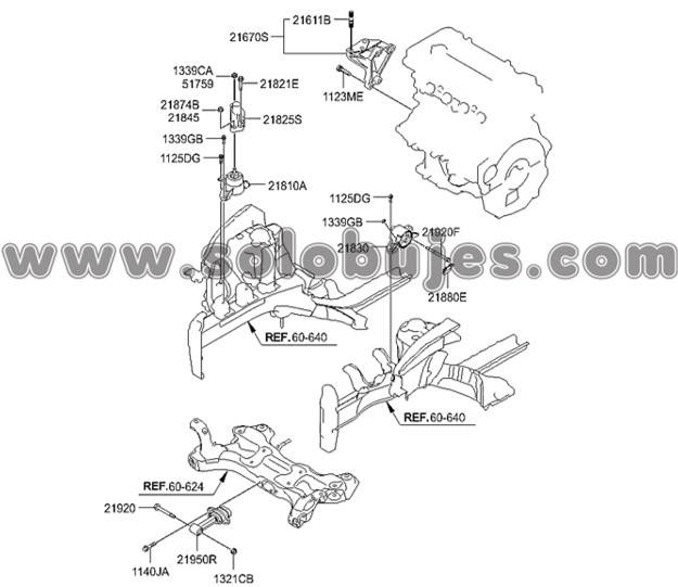 Soporte motor derecho Carens 2018 catalogo