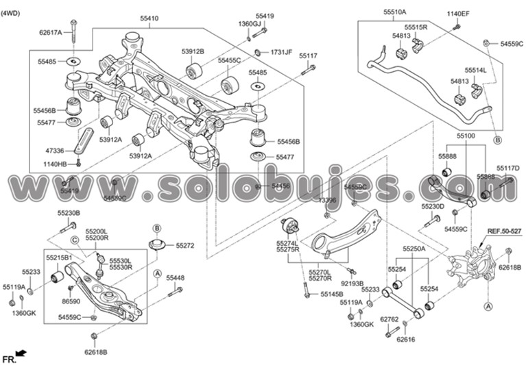 Caucho estabilizadora trasero Sorento 2015 catalogo