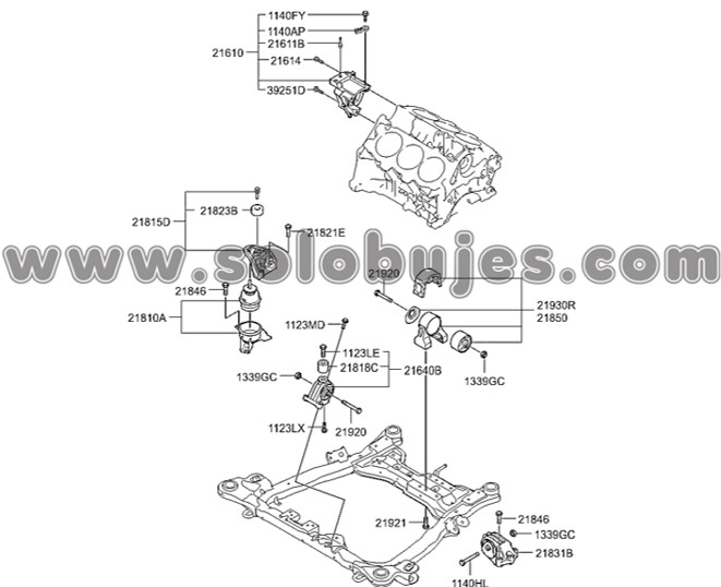 Soporte motor trasero Carnival 2014 catalogo