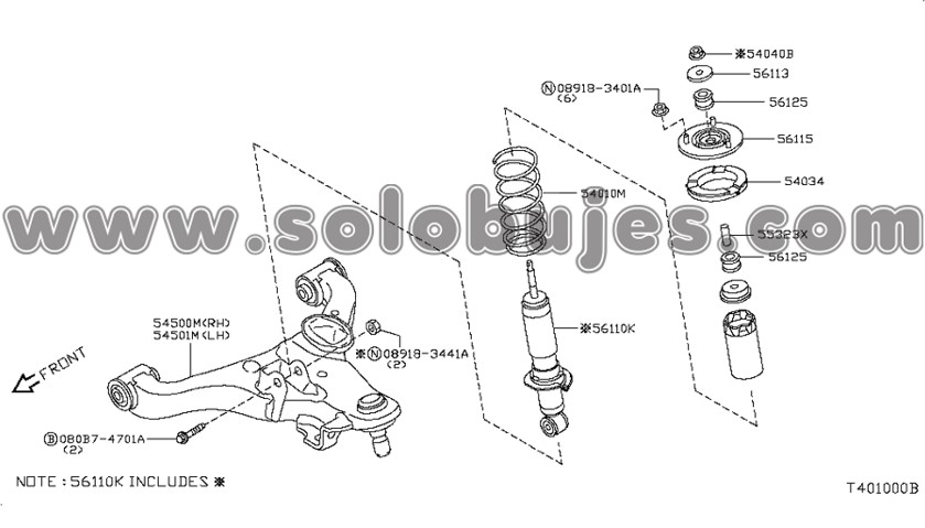 Buje amortiguador NP300 2017 catalogo