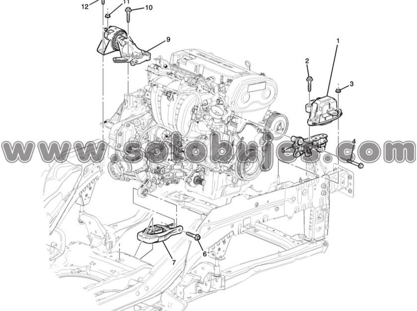 Soporte motor izquierdo Tracker 2014 catalogo