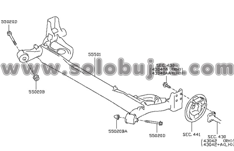 Buje puente trasero Versa 2015 catalogo