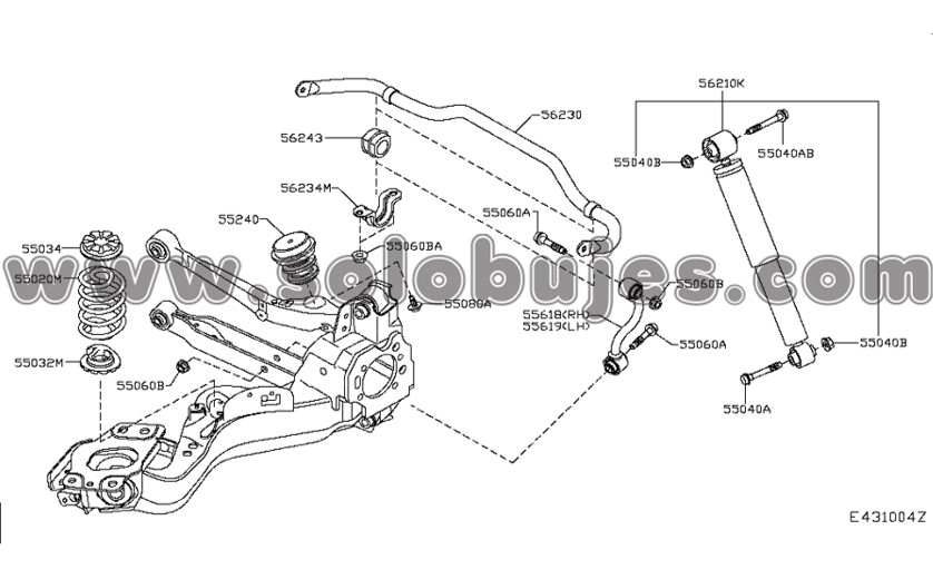 Muñeco trasero derecho Qashqai 2014 catalogo