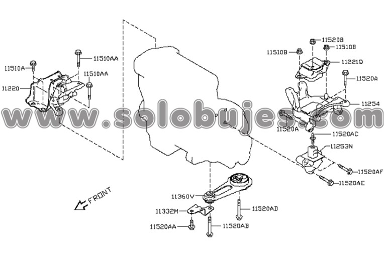 Soporte motor derecho Versa 2013 catalogo