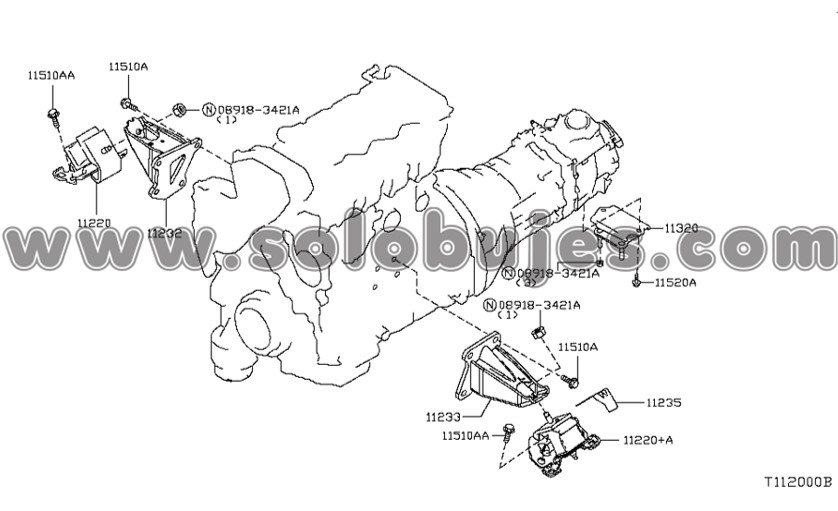 Soporte motor izquierdo NP300 2014 catalogo