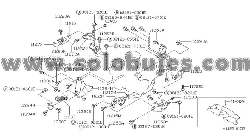 Buje soporte motor izquierdo Sentra B12 1996 catalogo