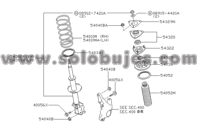 Soporte amortiguador Sentra 1992 catalogo