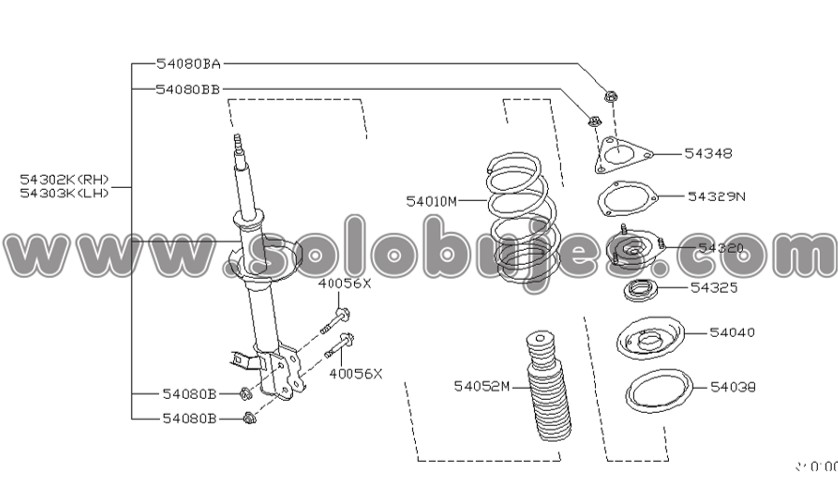 Soporte amortiguador Sentra 2002 catalogo