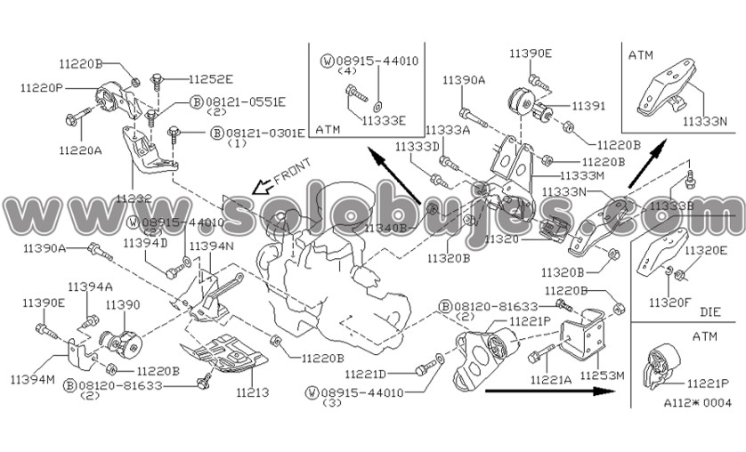 Soporte motor delantero Sentra B11 1997 catalogo