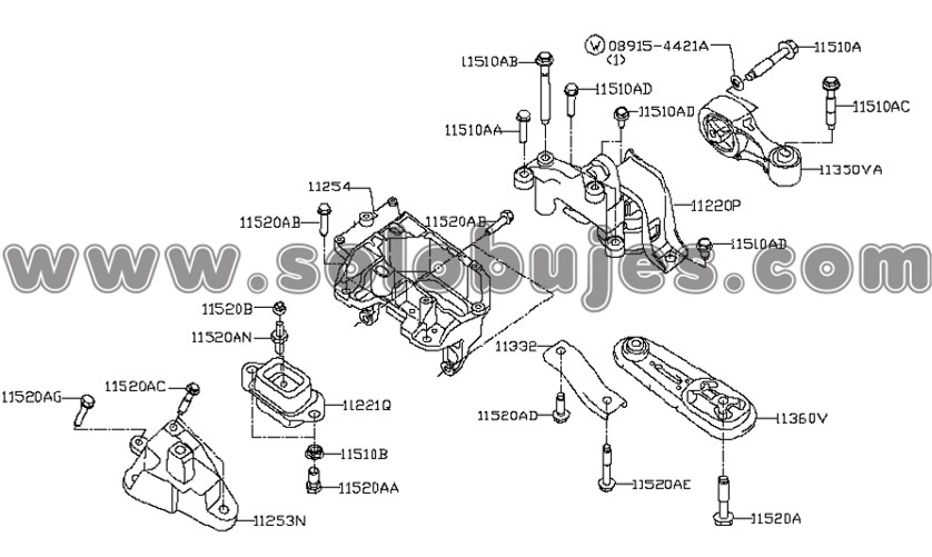 Soporte motor derecho Sentra 2013 catalogo