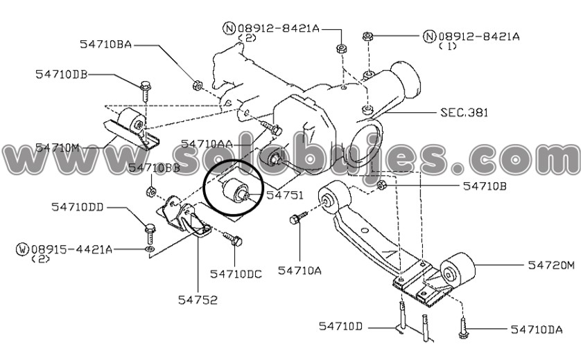 Buje diferencial D22 2003 catalogo