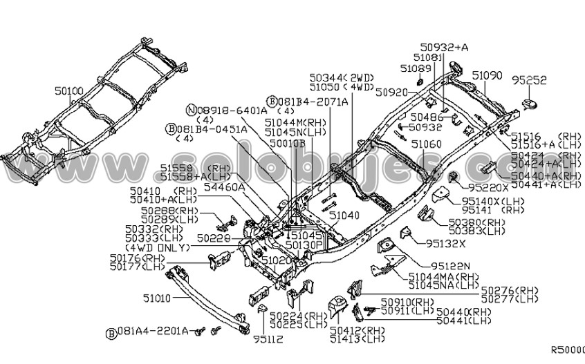 Soporte cabina delantero Frontier 2003 catalogo