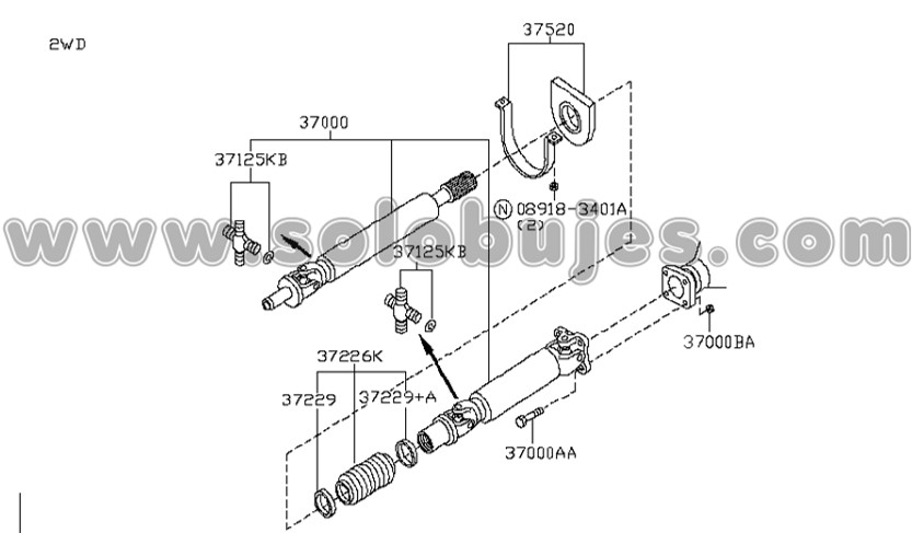 Soporte cardan Frontier 2012 catalogo