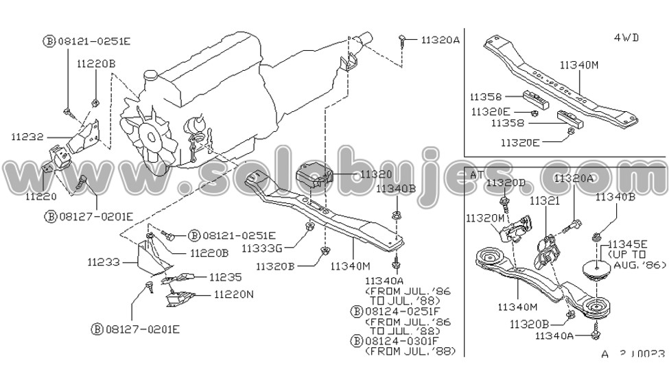 Soporte motor Frontier 2003 catalogo