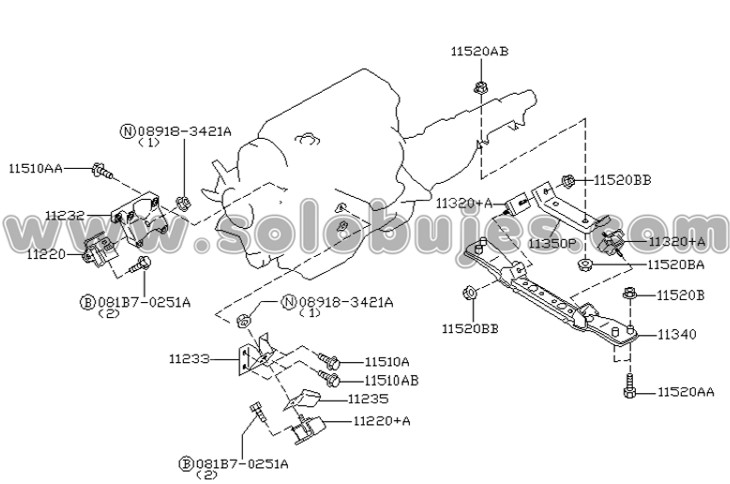 Soporte motor izquierdo Frontier 2003 catalogo